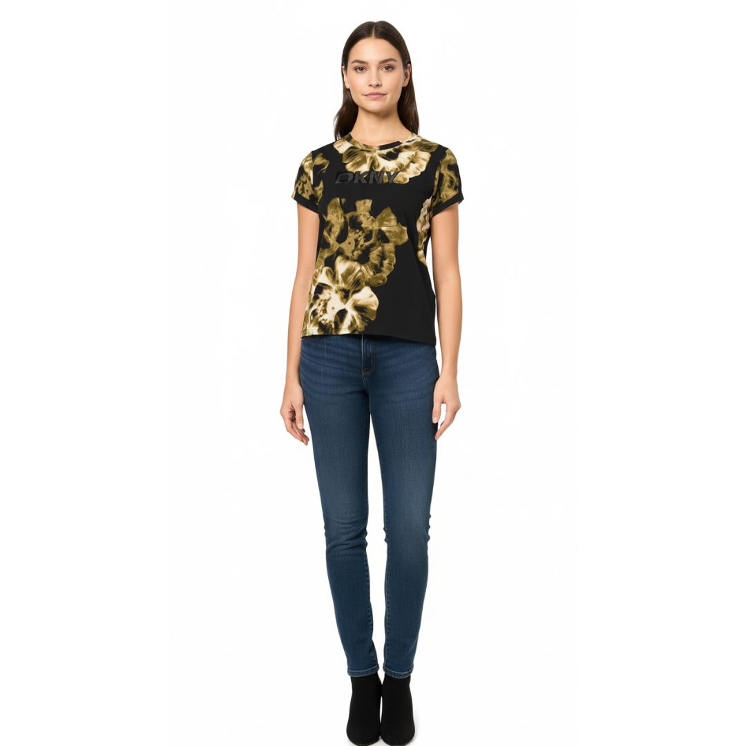 DKNY Floral Logo Tee – Casual Comfort, Bold Style