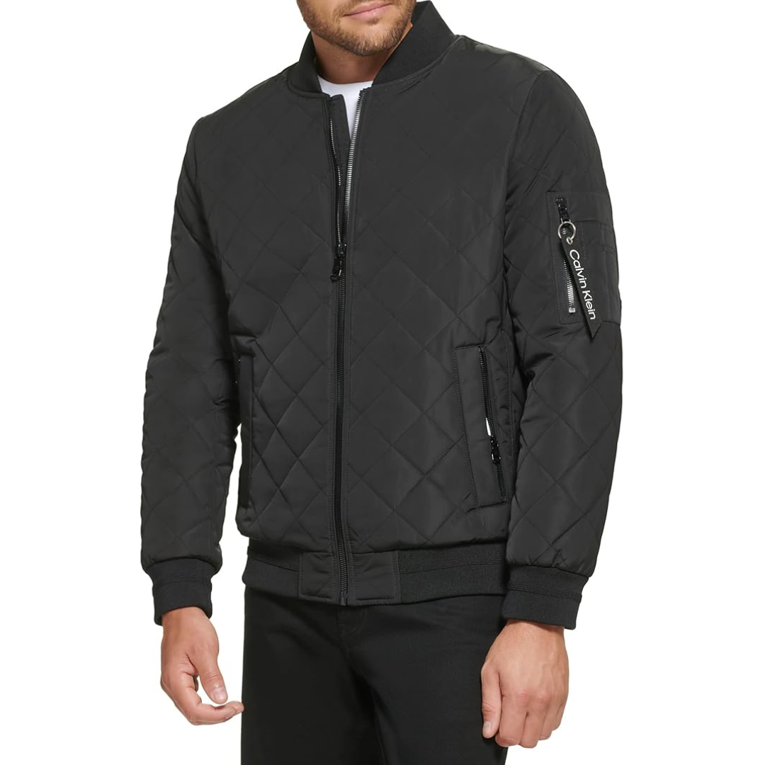 Calvin klein quilted bomber jacket online