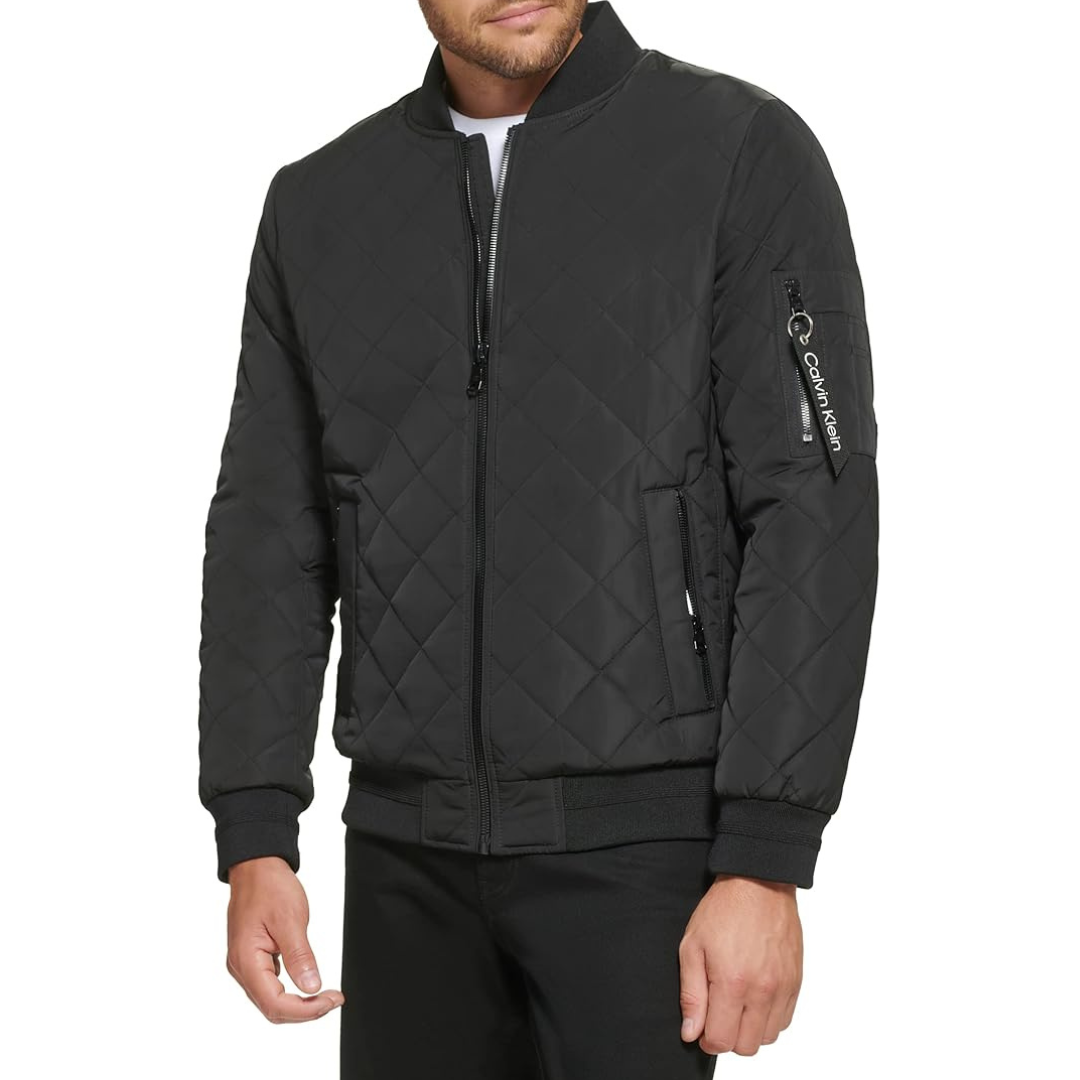 Calvin Klein Men s Quilted Zipper Detail Flight Jacket Mexidiscount outlet