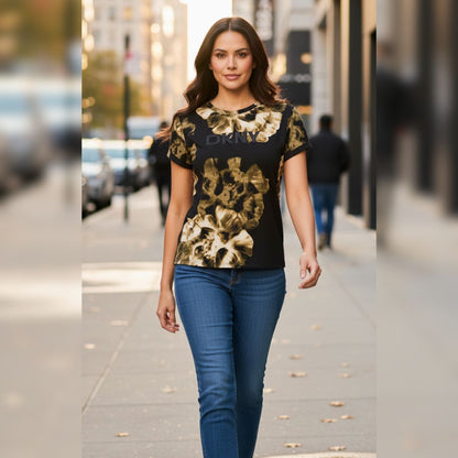 DKNY Floral Logo Tee – Casual Comfort, Bold Style
