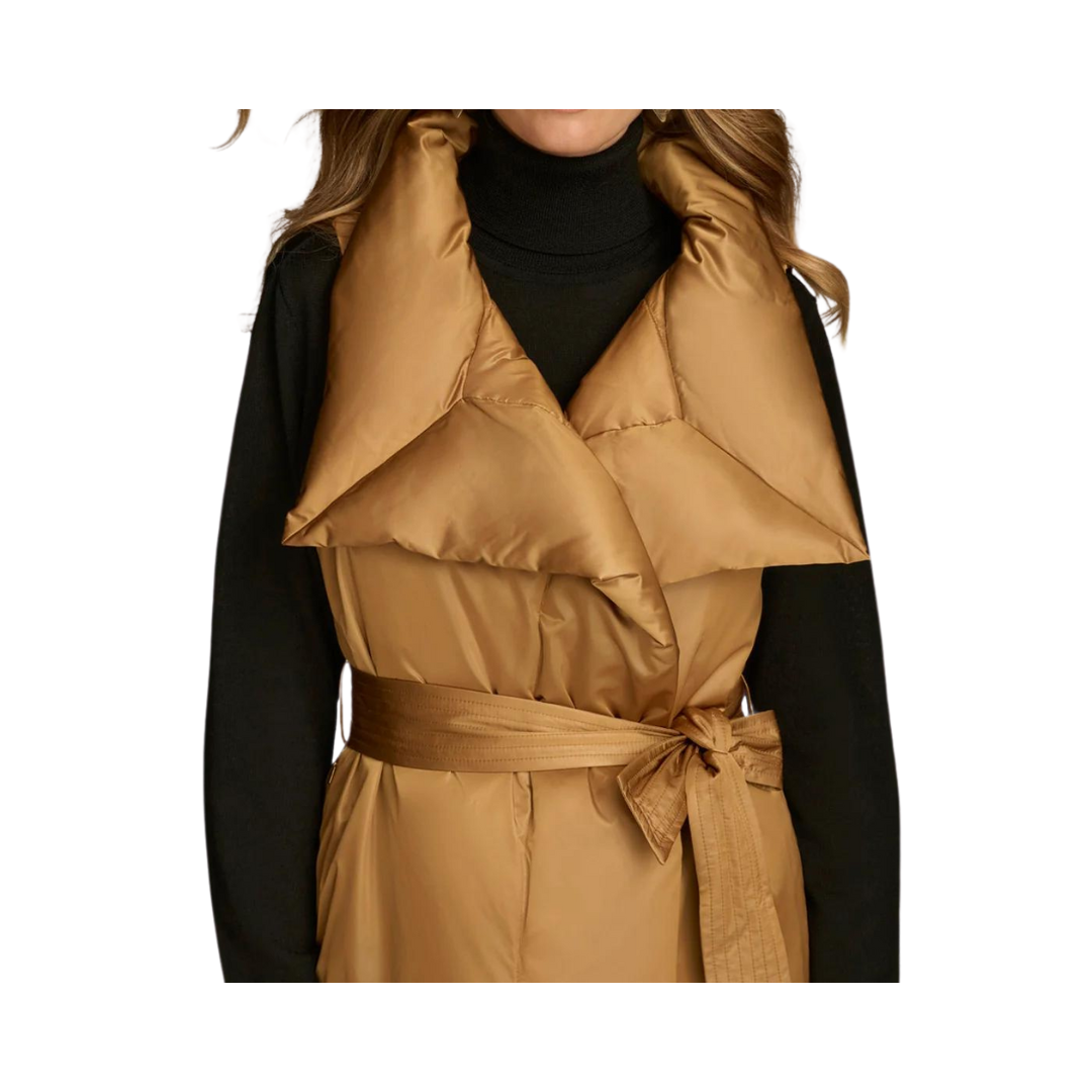 DKNY LONG BELTED PUFFR VEST