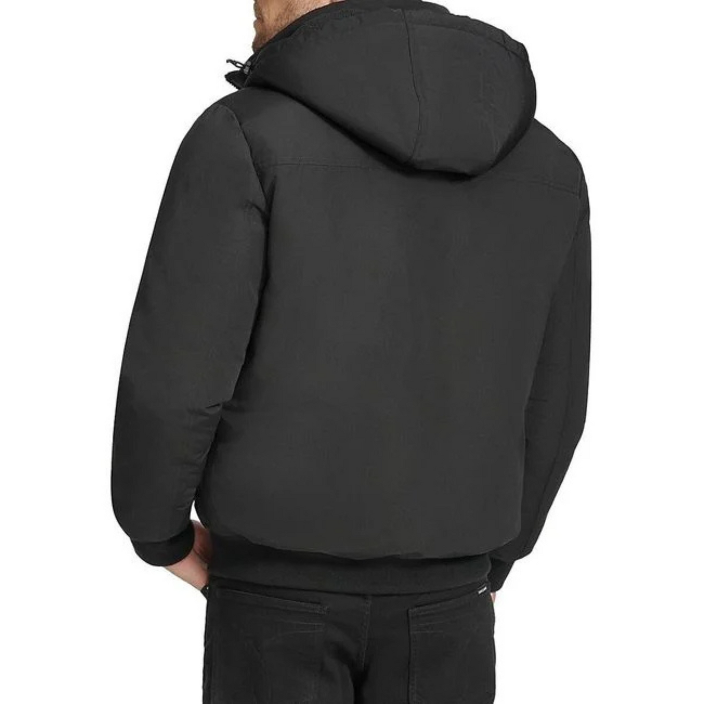 Calvin Klein Men's Black Arctic Faille Parka Bomber