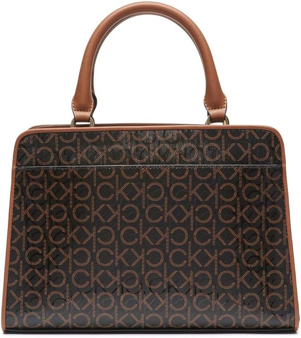 Calvin Klein Margot Satchel – Textured Logo Elegance with Everyday Function