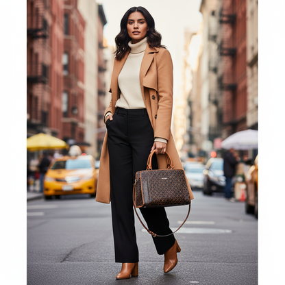 Calvin Klein Margot Satchel – Textured Logo Elegance with Everyday Function