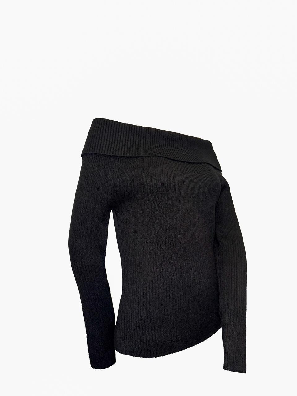 DKNY RIBBED BOAT NECK TOP