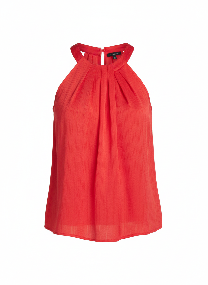 Halston Women’s Pleated Halter Top – Chic Elegance, Effortless Style