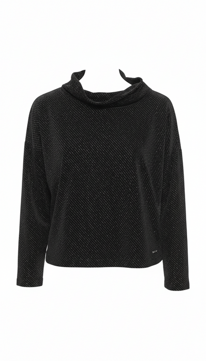 DKNY Women’s Mock Neck Cozy Top – Modern Comfort, Effortless Style